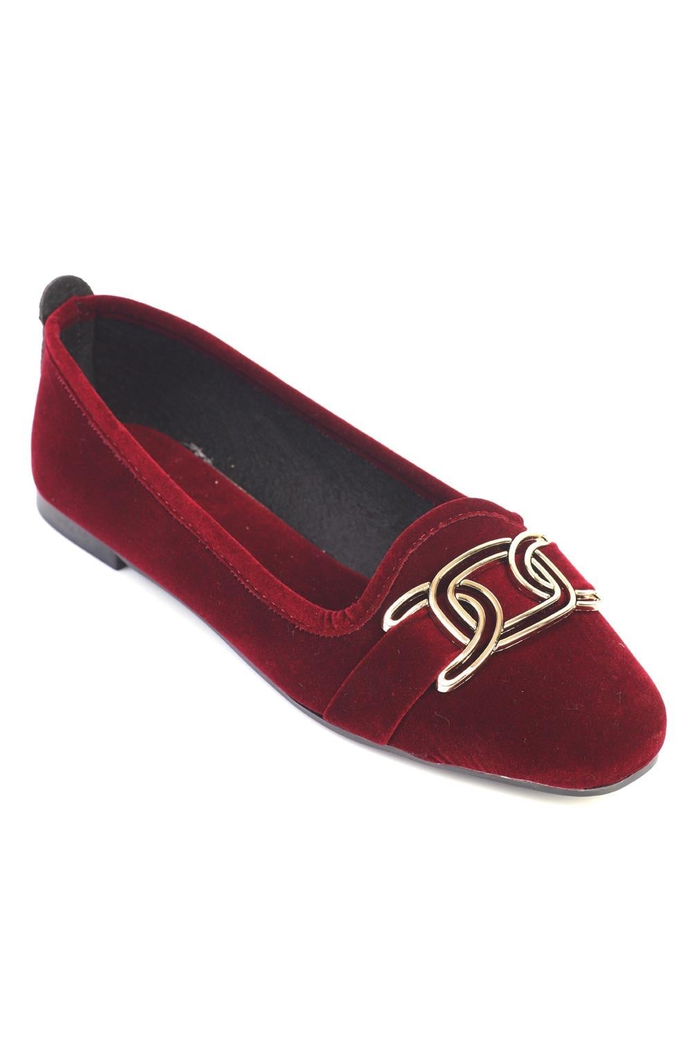 Capone Outfitters TK04 Women Burgundy Ballerina