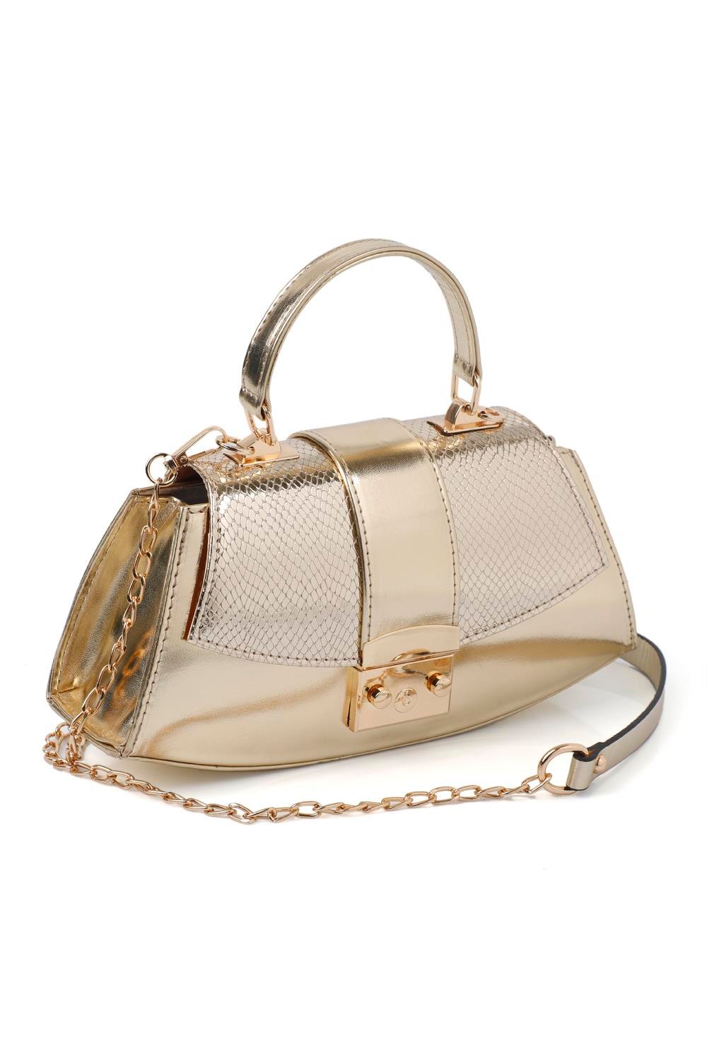 Capone Outfitters TRN01 Women Gold Hand Bag