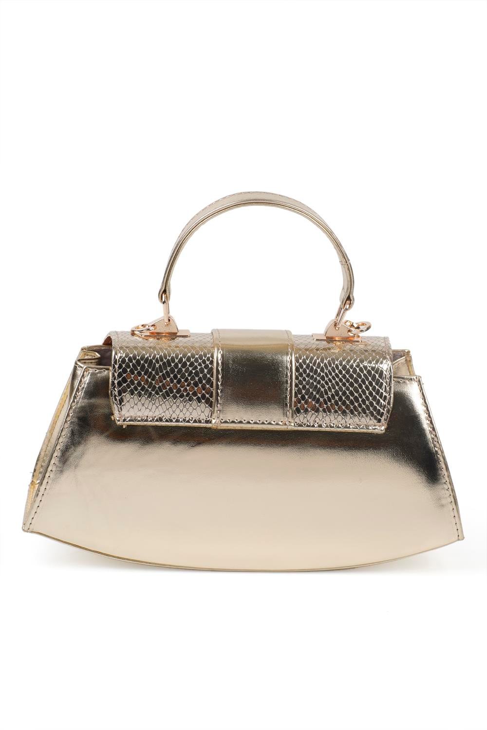 Capone Outfitters TRN01 Women Gold Hand Bag