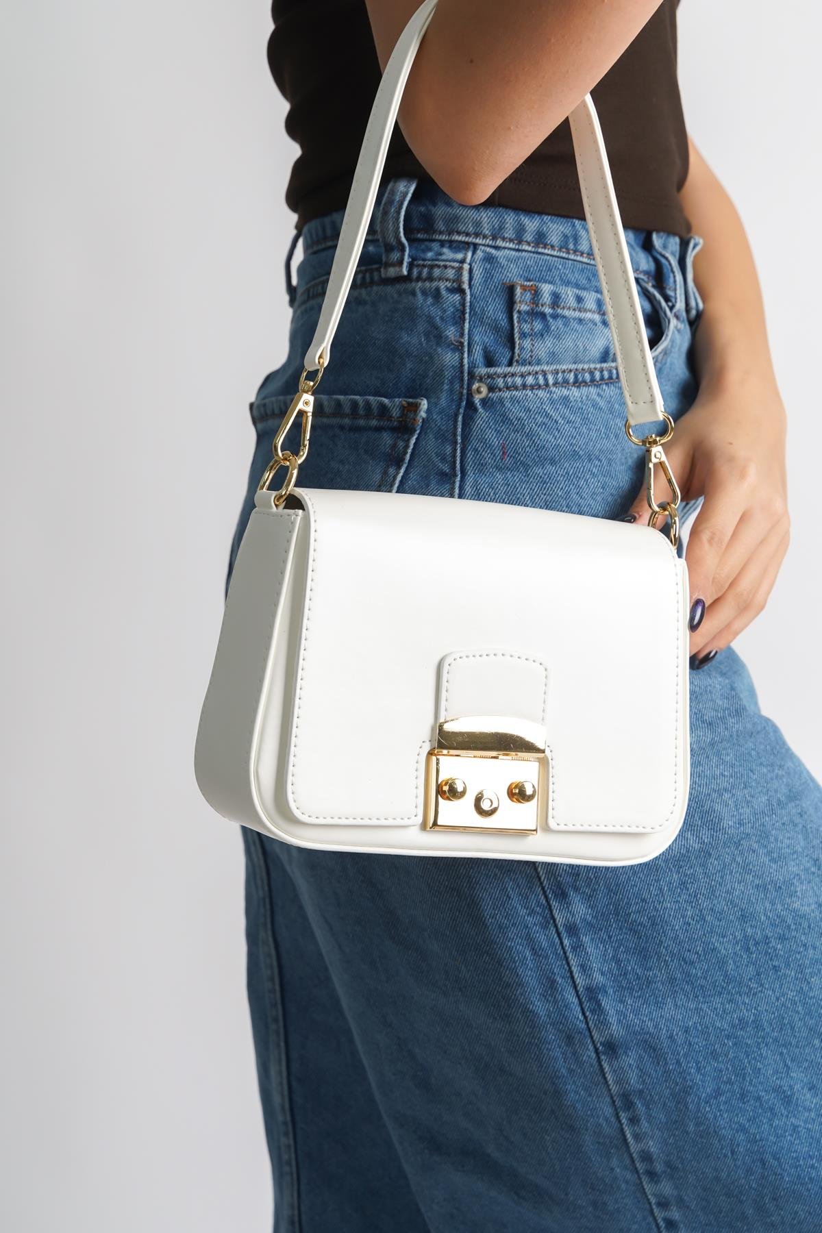 Capone Outfitters VIO01 Women White Shoulder Bag