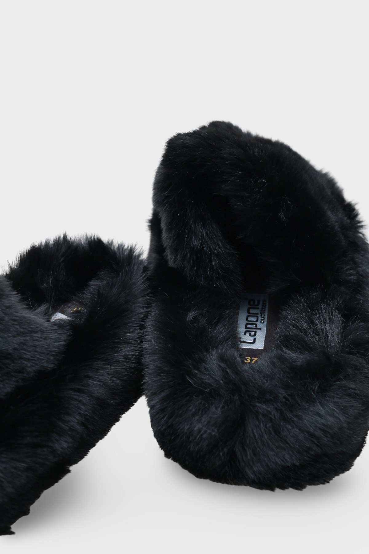 Capone Outfitters Women Black Plush Wool Lined Indoor Slippers