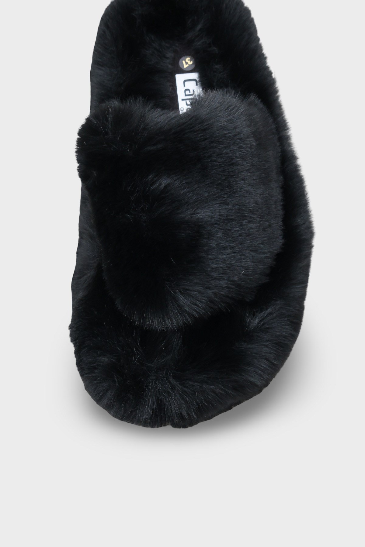 Capone Outfitters Women Black Plush Wool Lined Indoor Slippers
