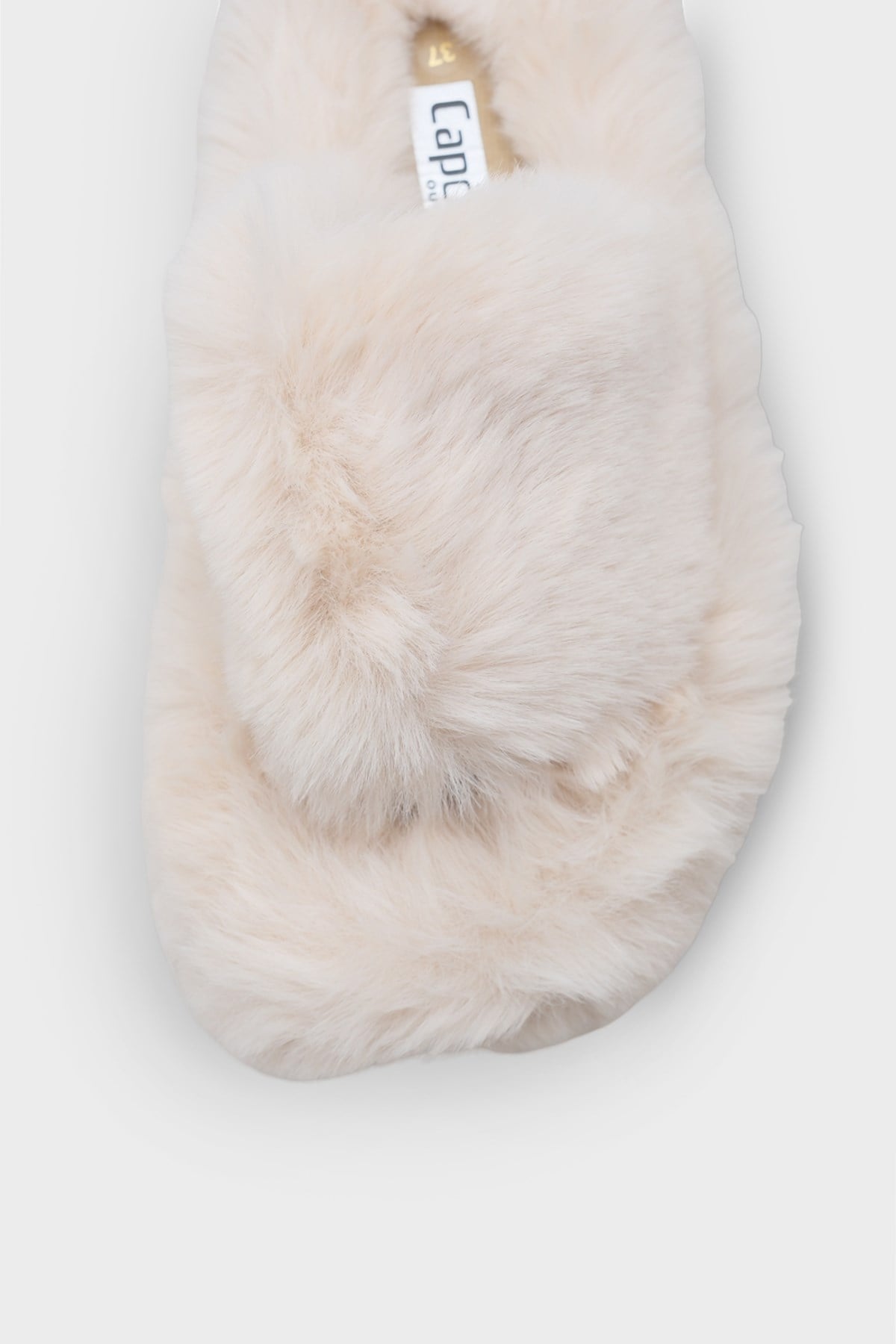 Capone Outfitters Women Cream Plush Wool Lined Indoor Slippers