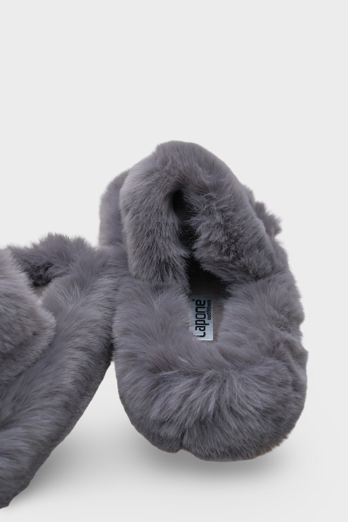 Capone Outfitters Women Grey Plush Wool Lined Indoor Slippers