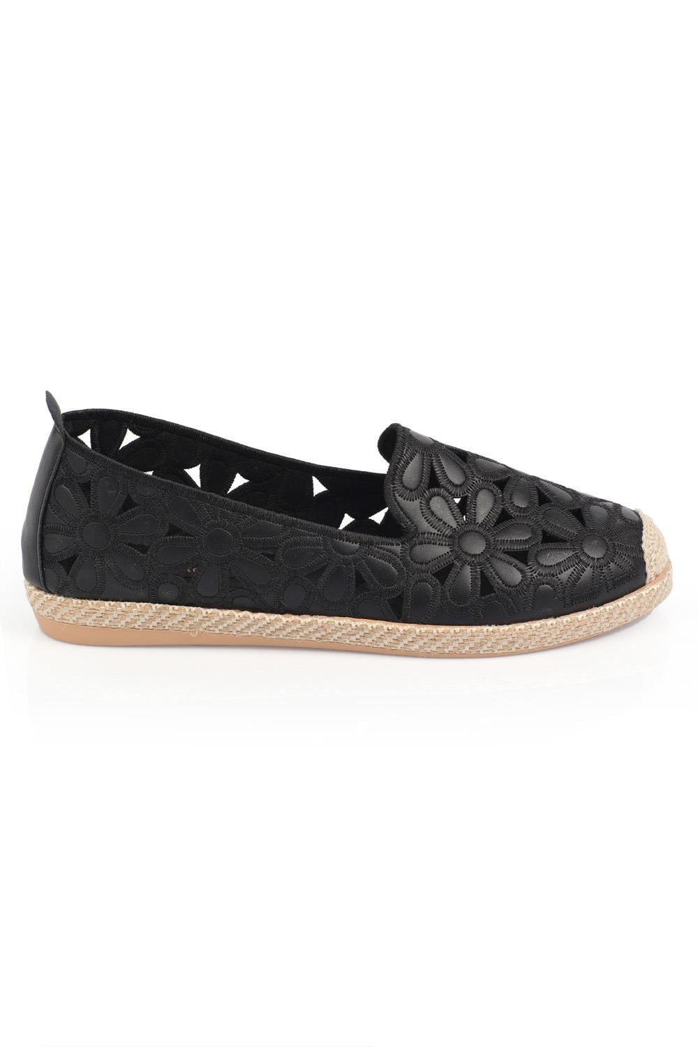 Capone Oval Toe Flower Pattern Woman Slip On Espadrille