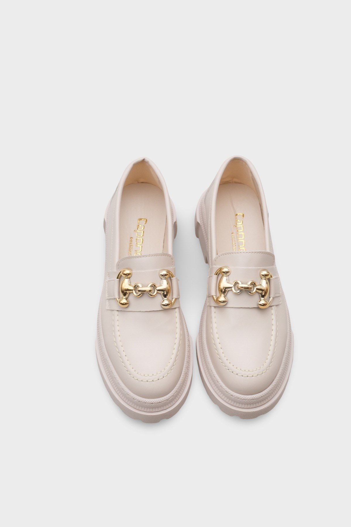 Capone Oval Toe Metal Bouckle Track Sole Woman Loafer