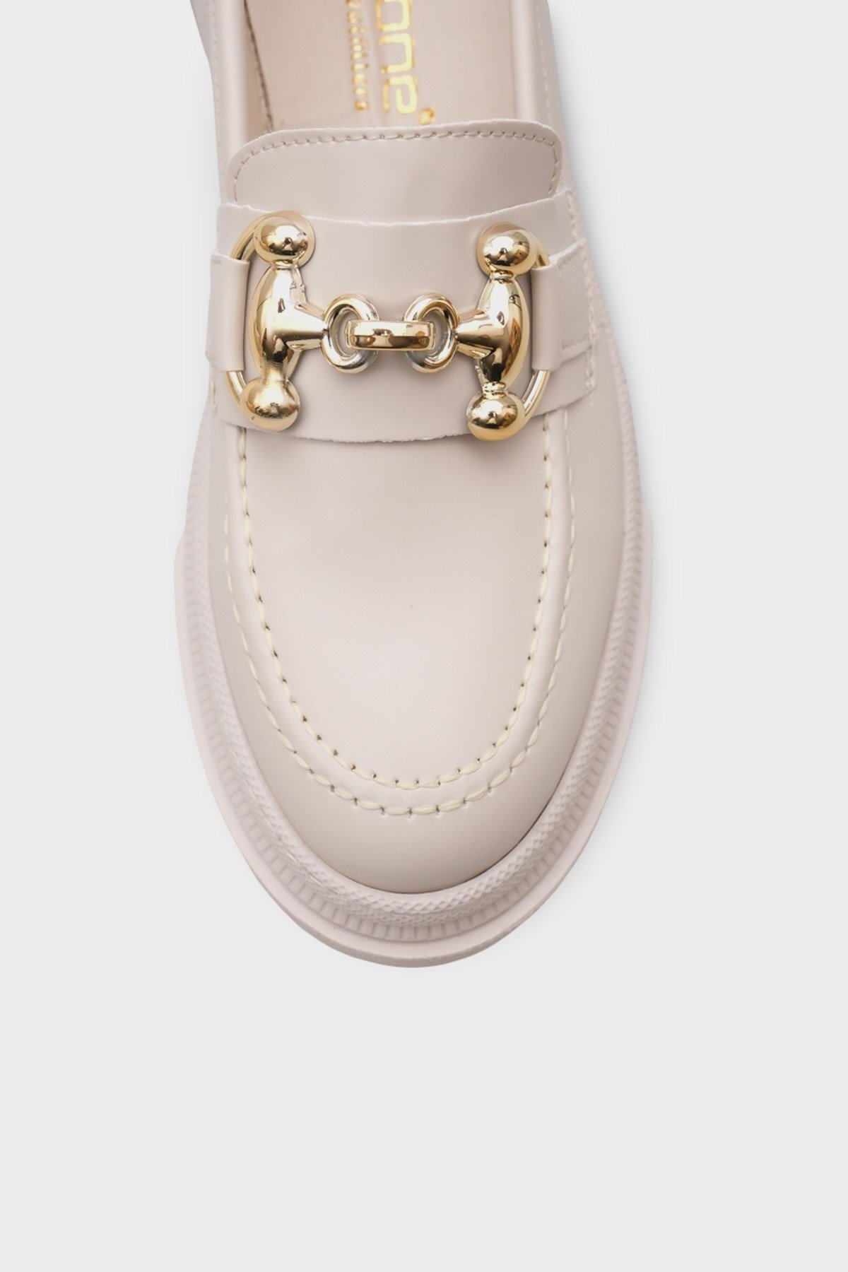 Capone Oval Toe Metal Bouckle Track Sole Woman Loafer