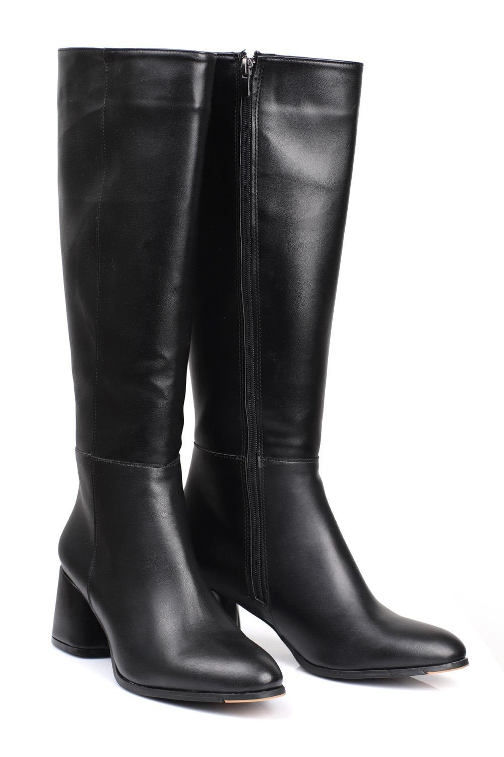 Capone Oval Toe Side Zipper Heeled Woman Boots
