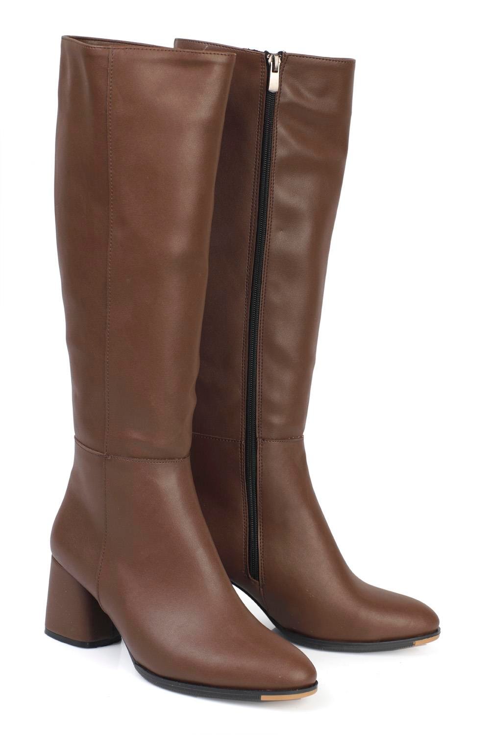 Capone Oval Toe Side Zipper Heeled Woman Boots