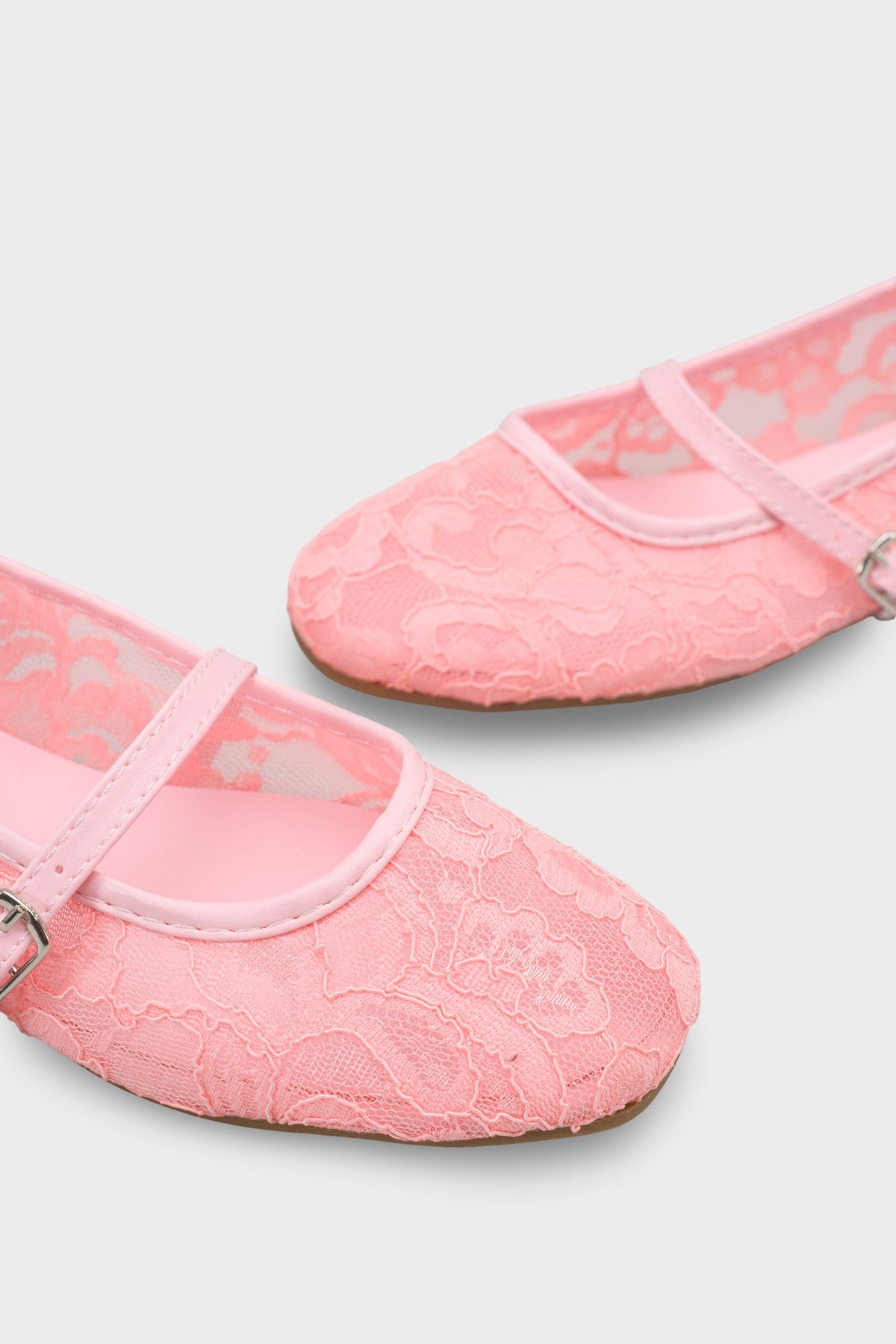 Capone Pennie Lace Mesh Embroidered Women Pink Ballet Flat