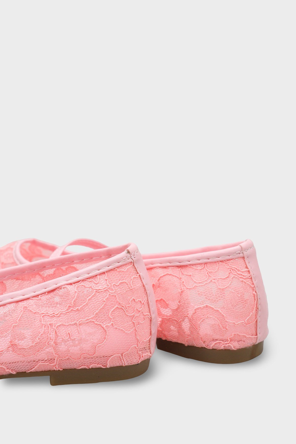 Capone Pennie Lace Mesh Embroidered Women Pink Ballet Flat