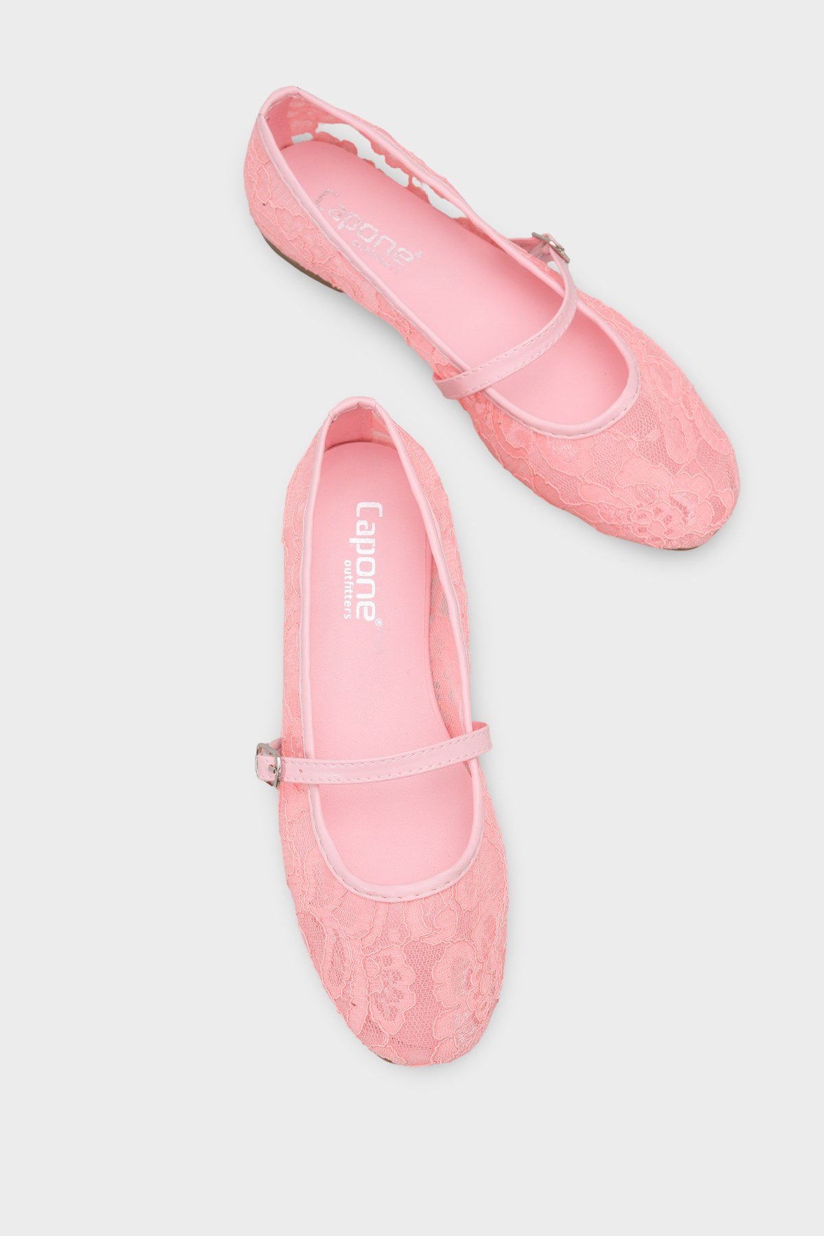 Capone Pennie Lace Mesh Embroidered Women Pink Ballet Flat