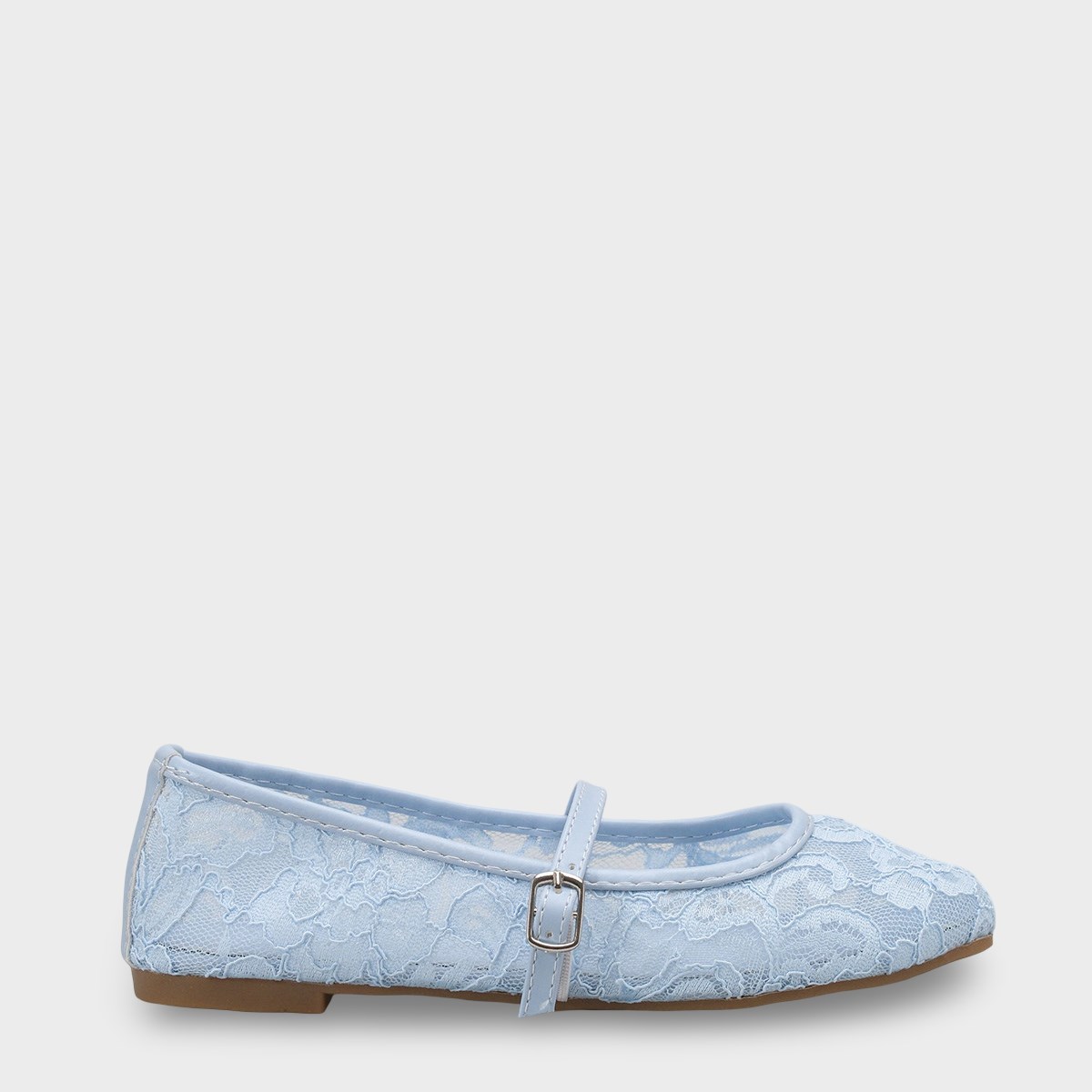 Capone Pennie Lace Mesh Embroidered Women Baby Blue Ballet Flat