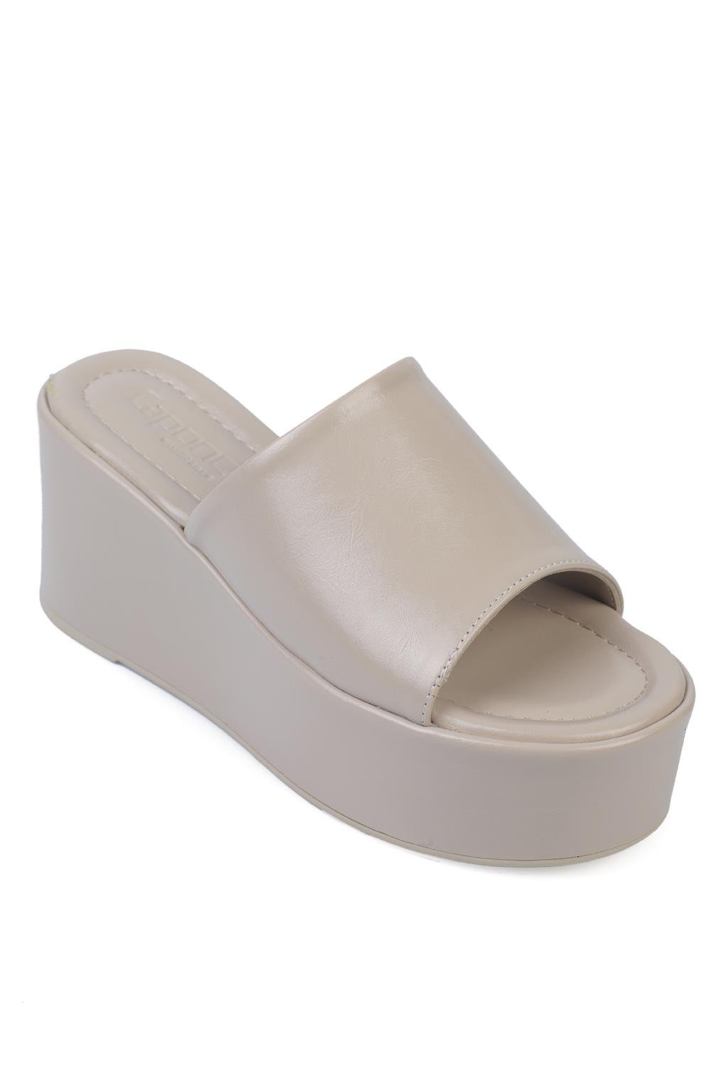 Capone Platform Single Strap Women Beige Sandals