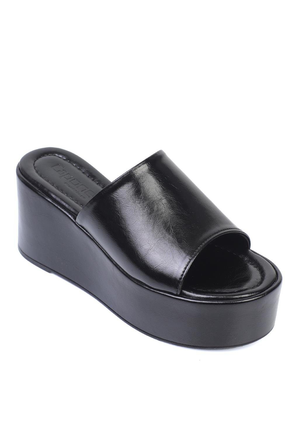 Capone Platform Single Strap Women Black Sandals
