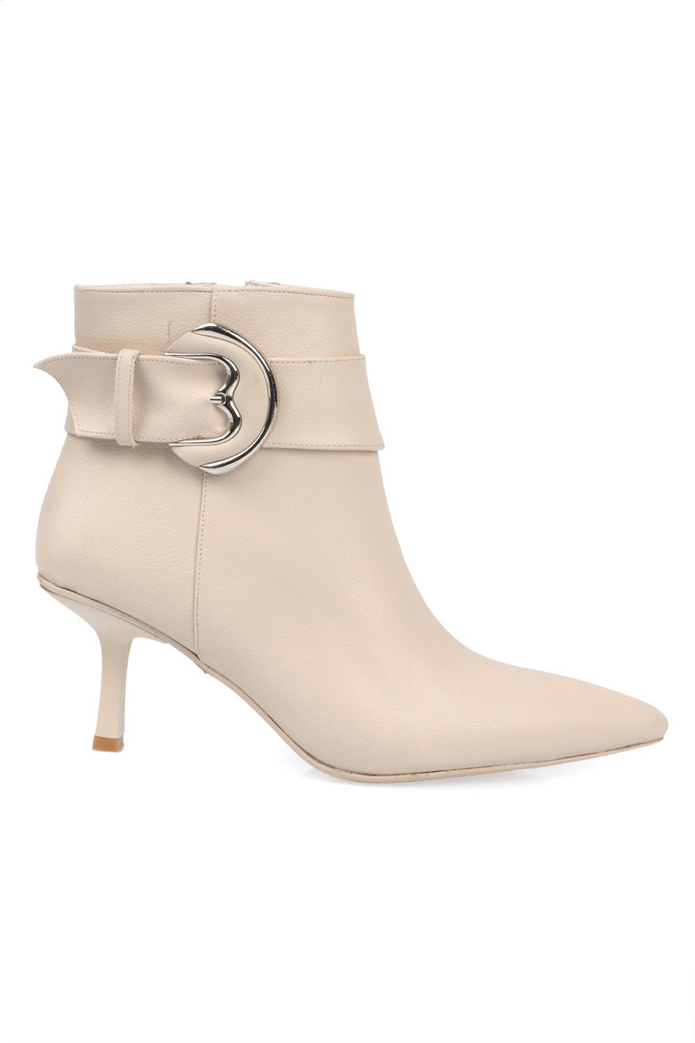Capone Pointed Toe Ankle Height Belt Accessory Thin Heel Woman Booties