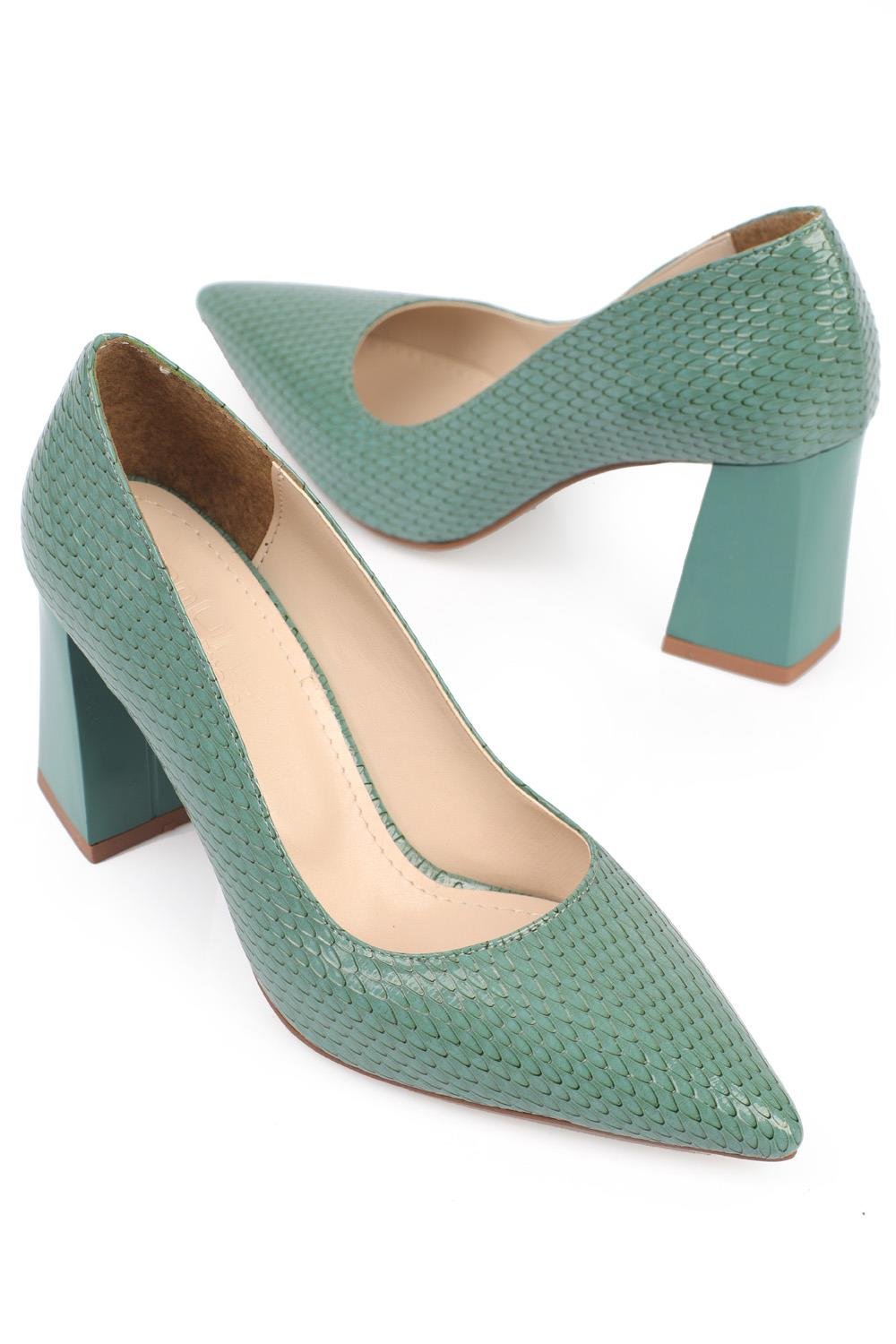 Capone Pointed Toe Python Pattern Patent Leather High Heel Woman Shoes