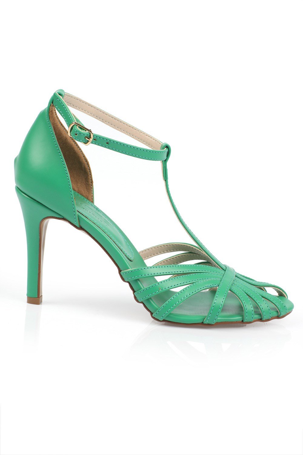 Capone Pointed Toe Slingback Low Heel Mat Patent Leather Women Green Shoes