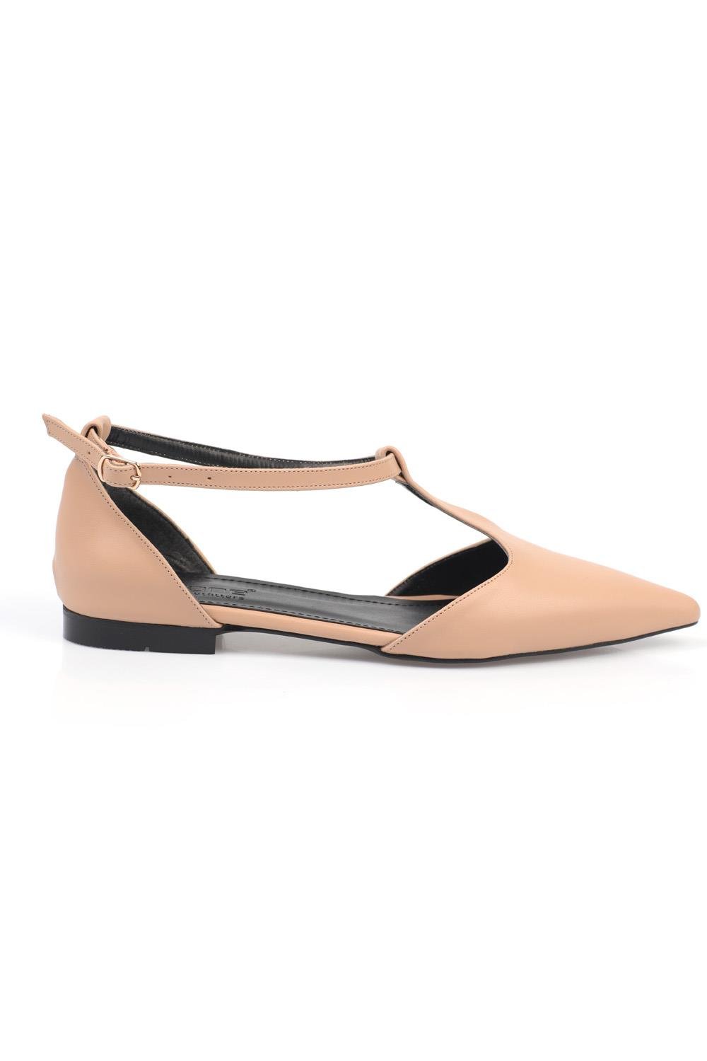 Capone Pointed Toe T-Strap Woman Ballet Flats
