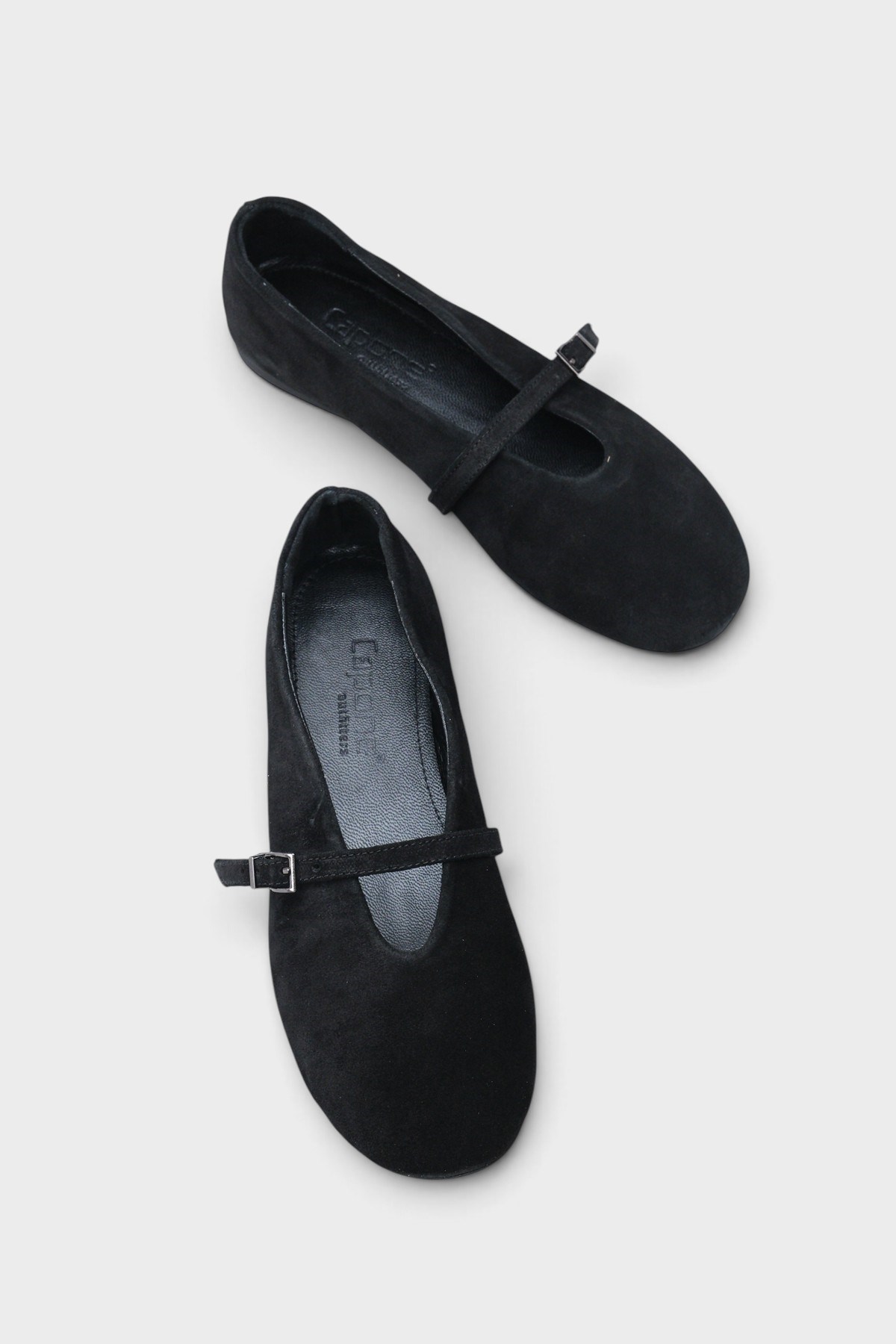 Capone Robyn Genuine Leather Women Black Ballet Flat