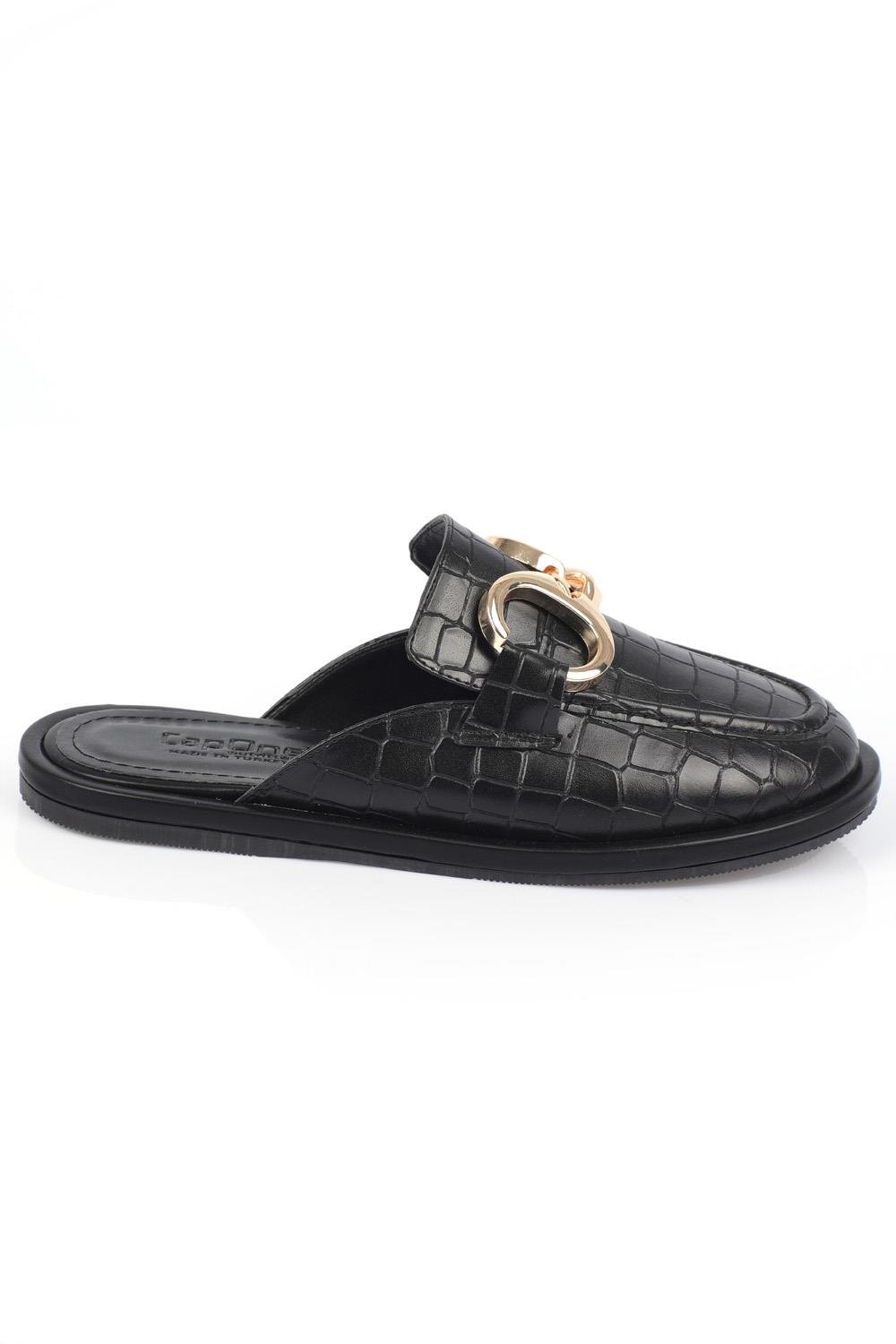 Capone Round Toe Double Ring Bouckle Woman Mules
