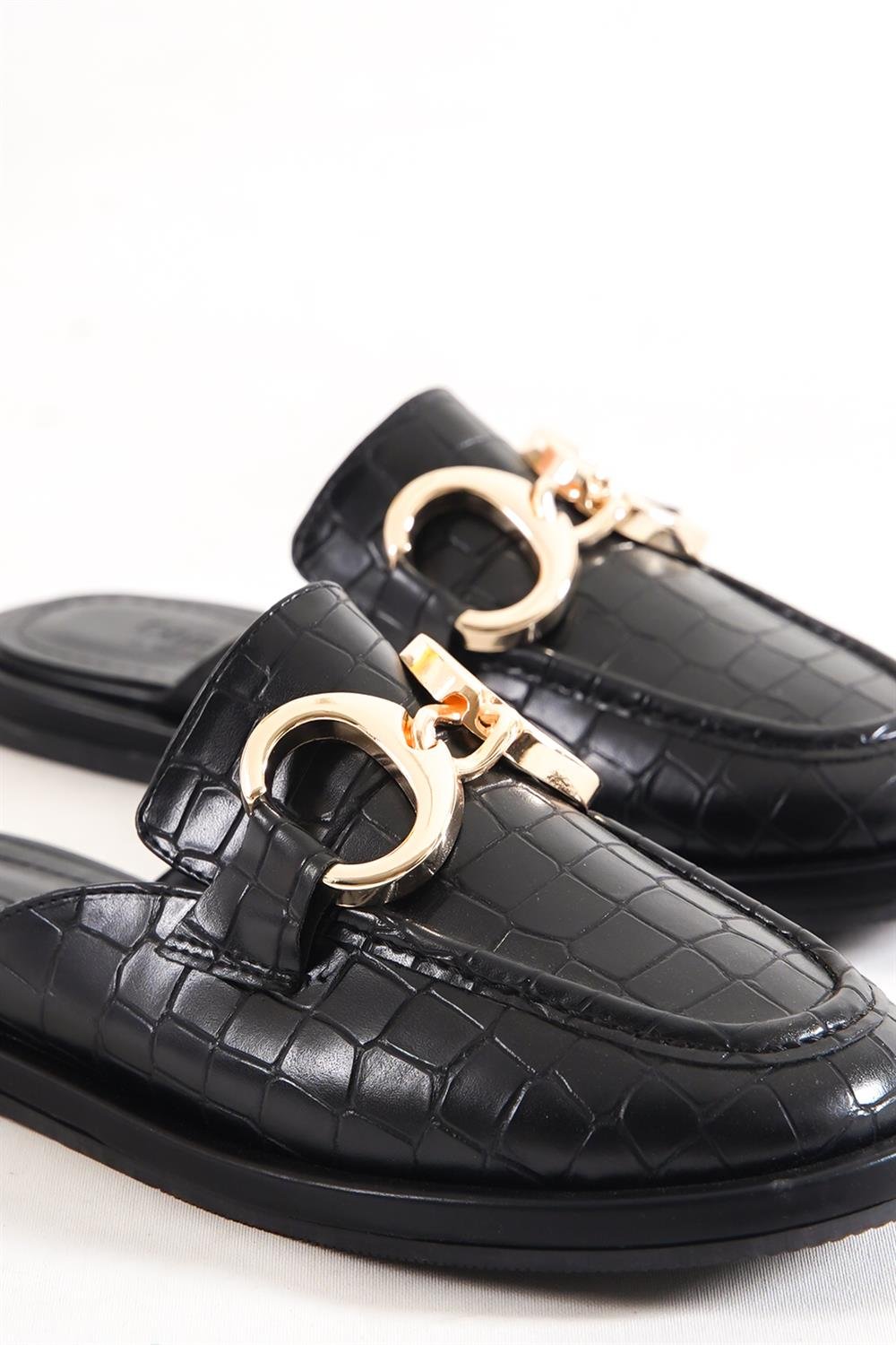 Capone Round Toe Double Ring Bouckle Woman Mules