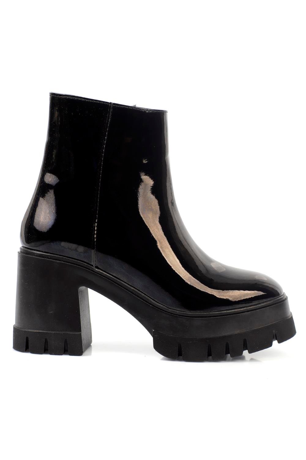 Capone Round Toe Side Zipper Mid Heels Woman Boots