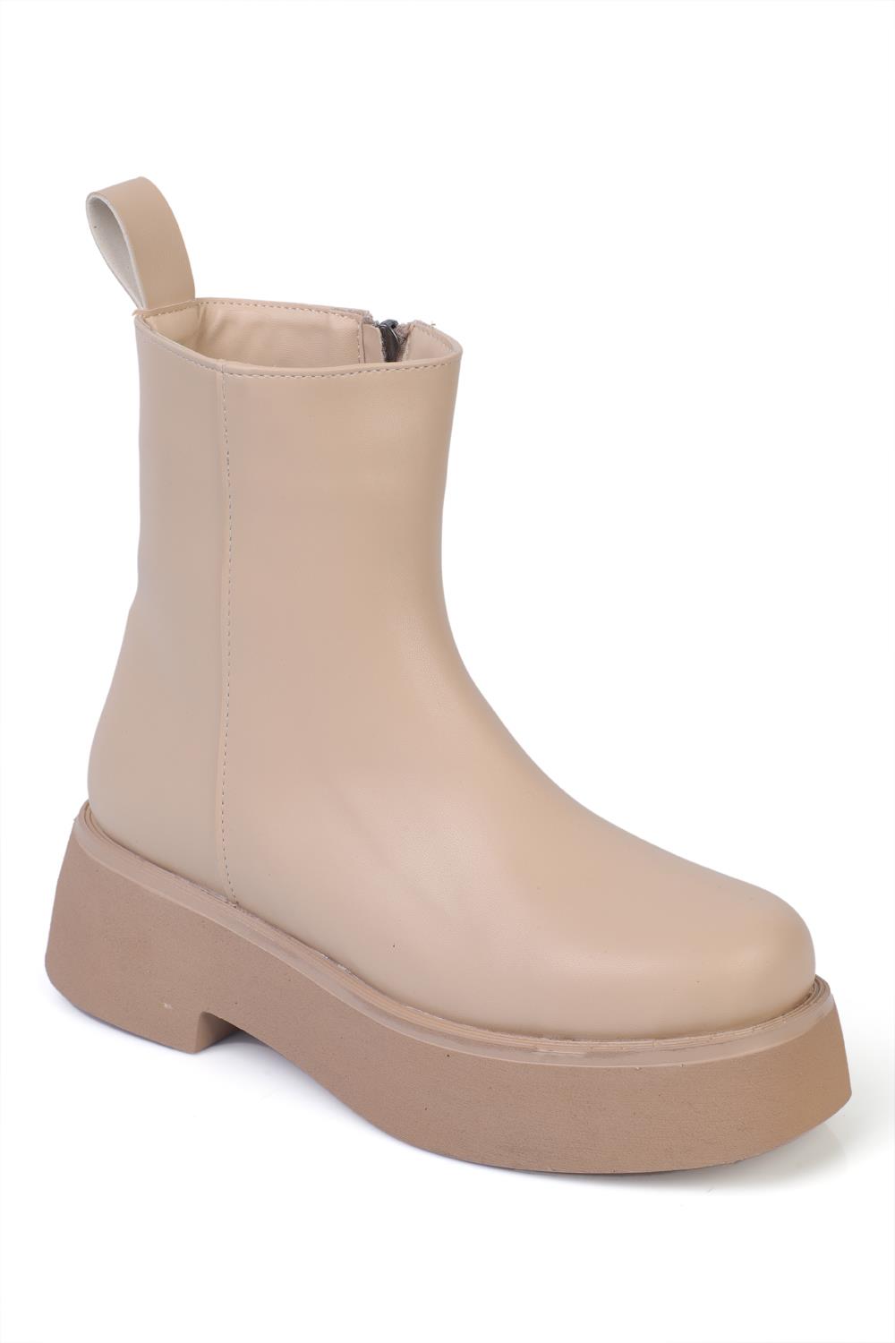 Capone Round Toe Side Zipper Track Sole Woman Boots