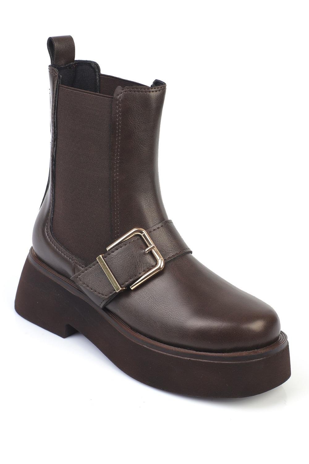Capone Round Toe Side Zipper Track Sole Woman Boots