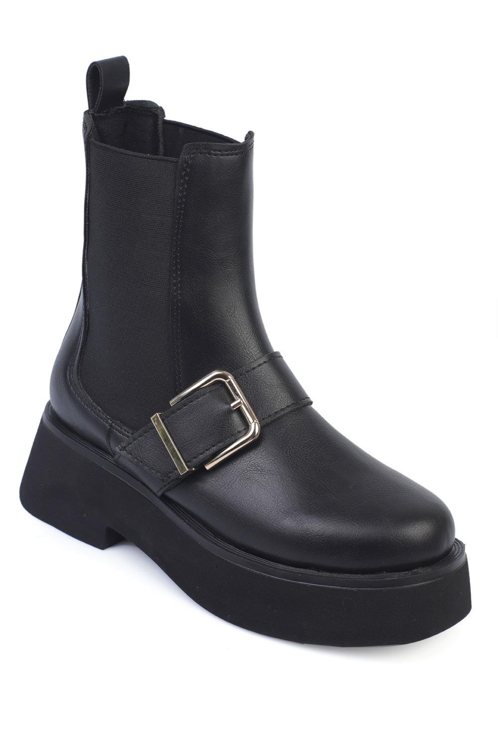 Capone Round Toe Side Zipper Track Sole Woman Boots