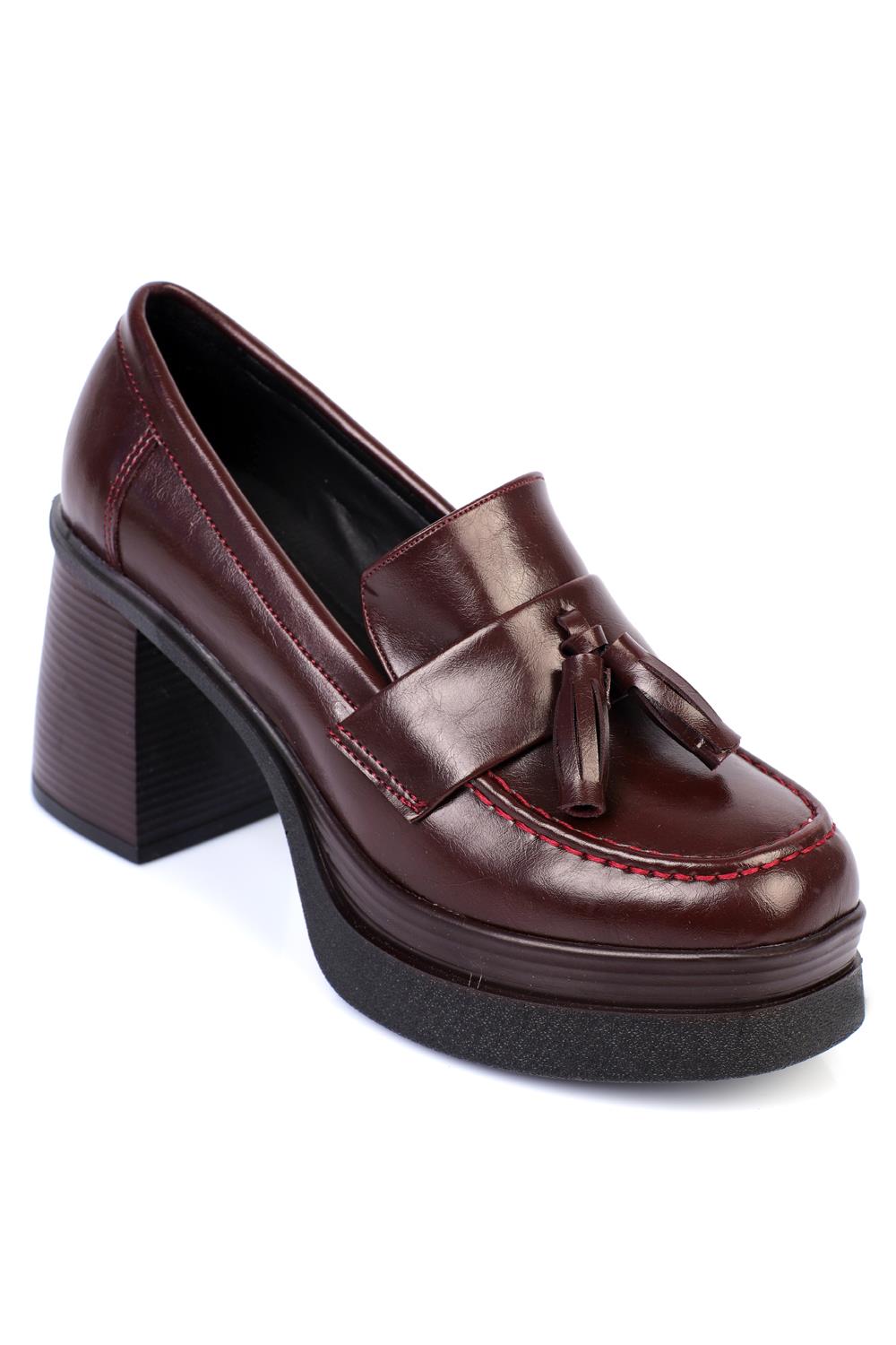 Capone Round Toe Tasseled Mid Heel Woman Loafer