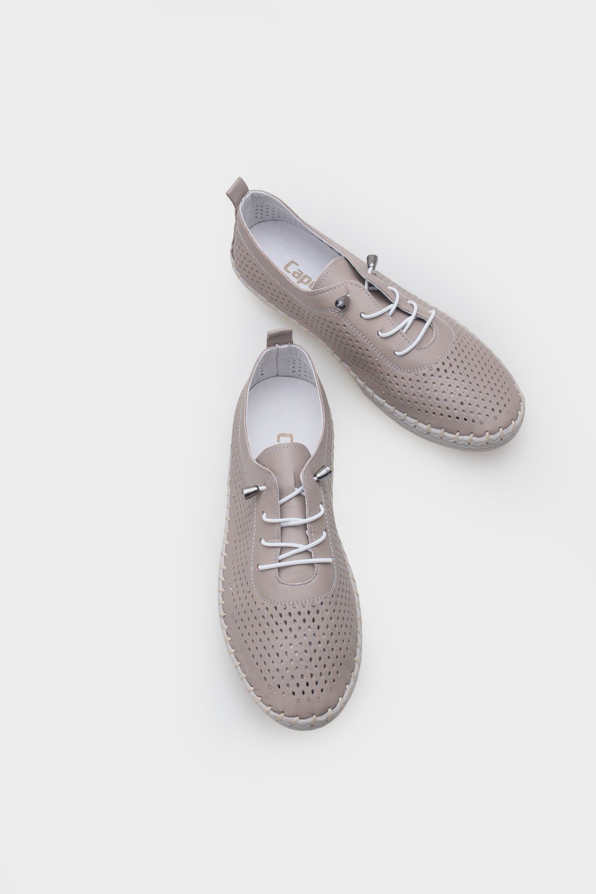 Capone Rubia Genuine Leather Soft Comfort Sole Women Mink Ballet Flat
