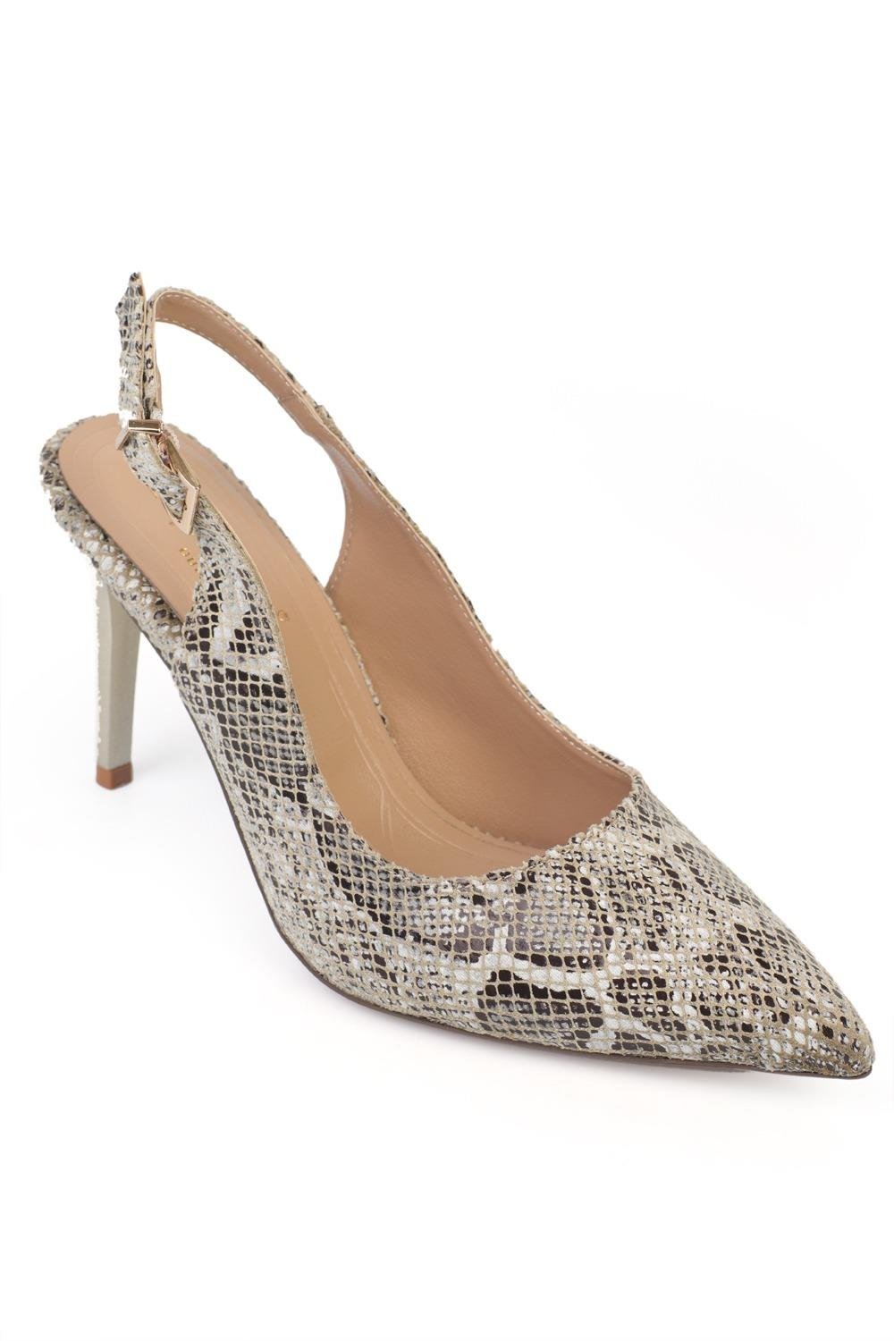 Capone Sally Slingback Mid Heel Soft Padded Insole Women  Shoes