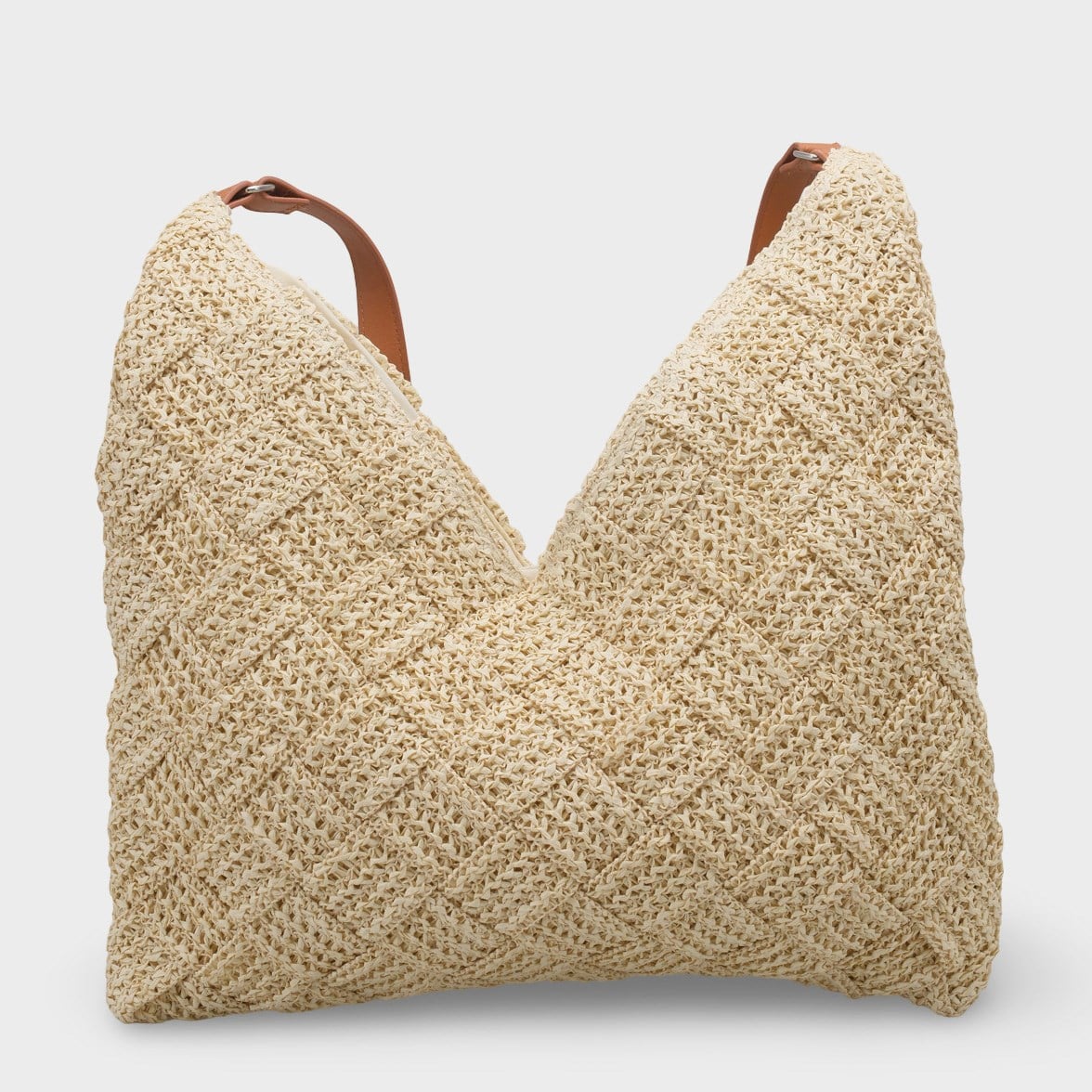 Capone Santorini Raffia Look Women Beige Shoulder Bag