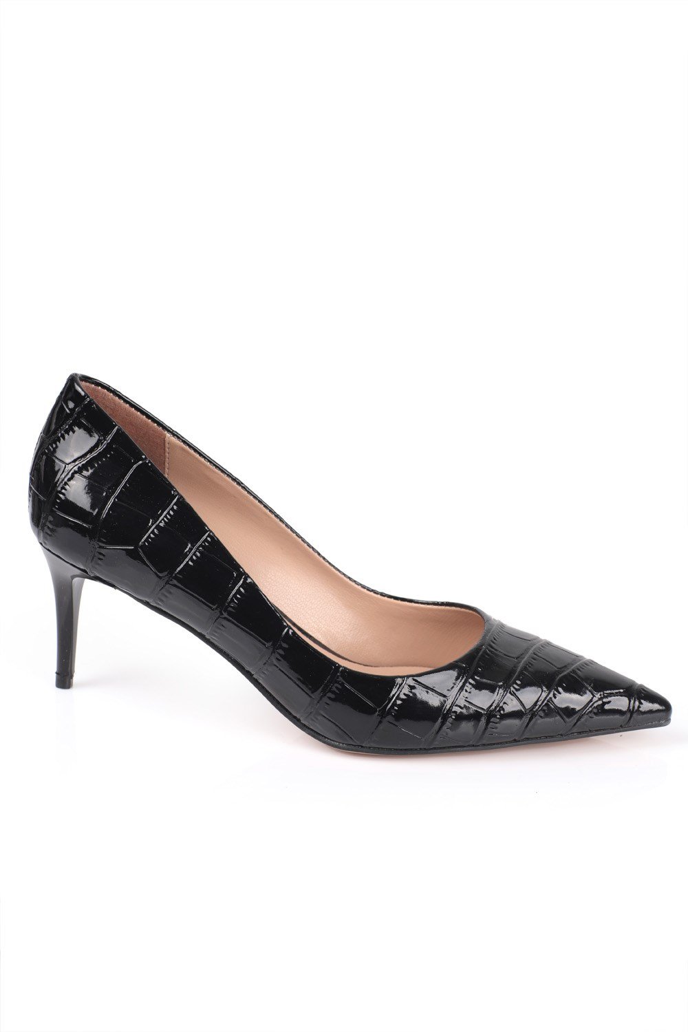 Capone Scarlet Pointed Toe Mid Heel Women Black Stiletto