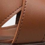 Capone Sheilah Platform Cross Band Ankle Strap Women Brown Sandal