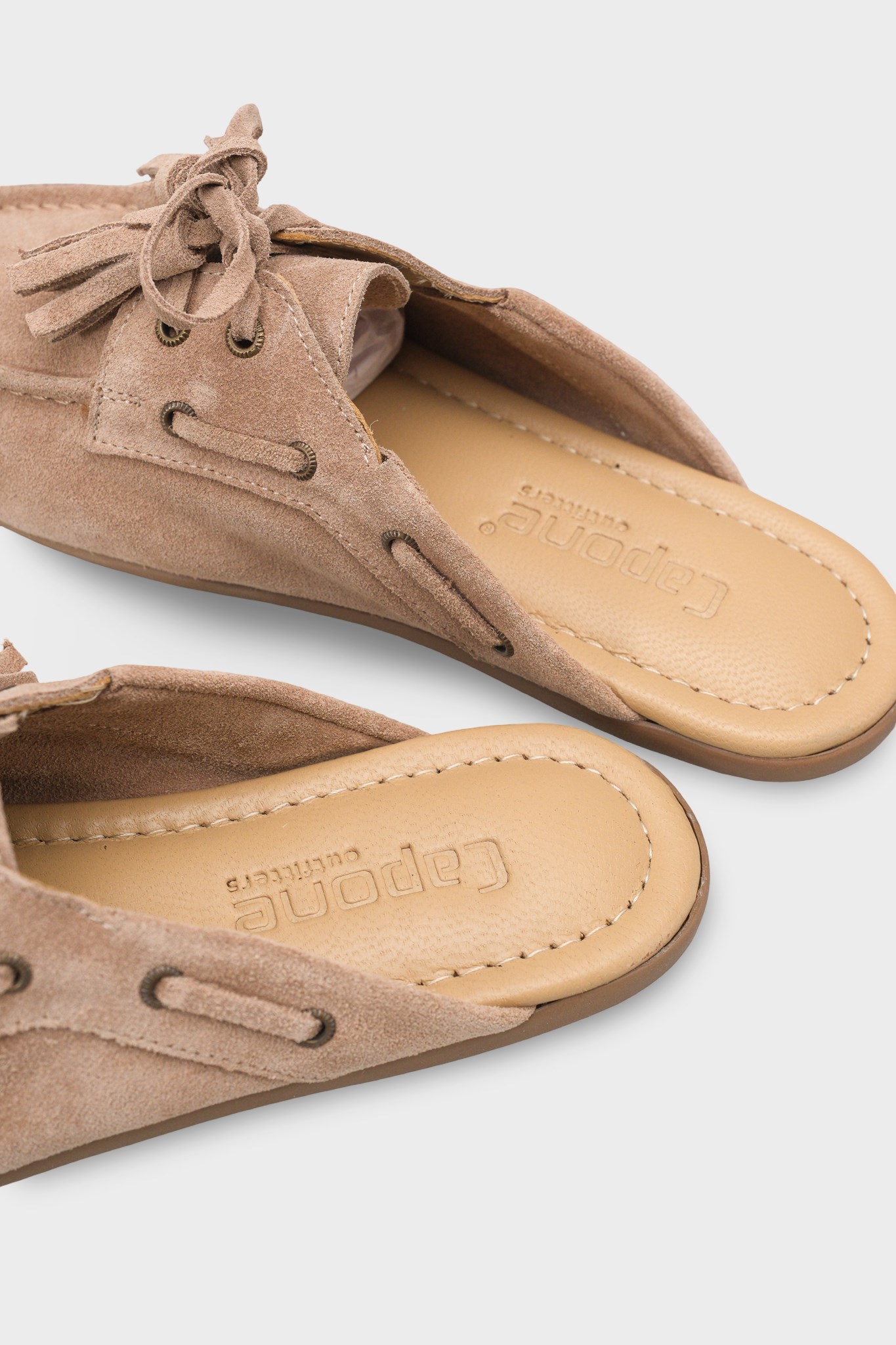 Capone Shellie Genuine Leather Suede Lace-Up Beaded Comfort Closed Toe Women Sand Sandal