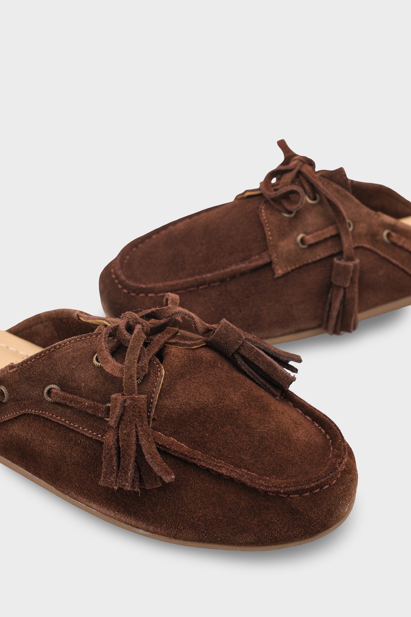 Capone Shellie Genuine Leather Suede Lace-Up Beaded Comfort Closed Toe Women Brown Sandal