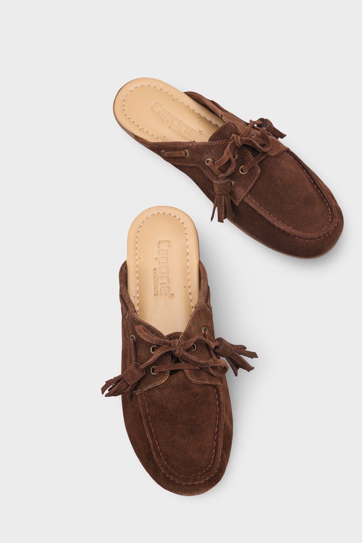 Capone Shellie Genuine Leather Suede Lace-Up Beaded Comfort Closed Toe Women Brown Sandal