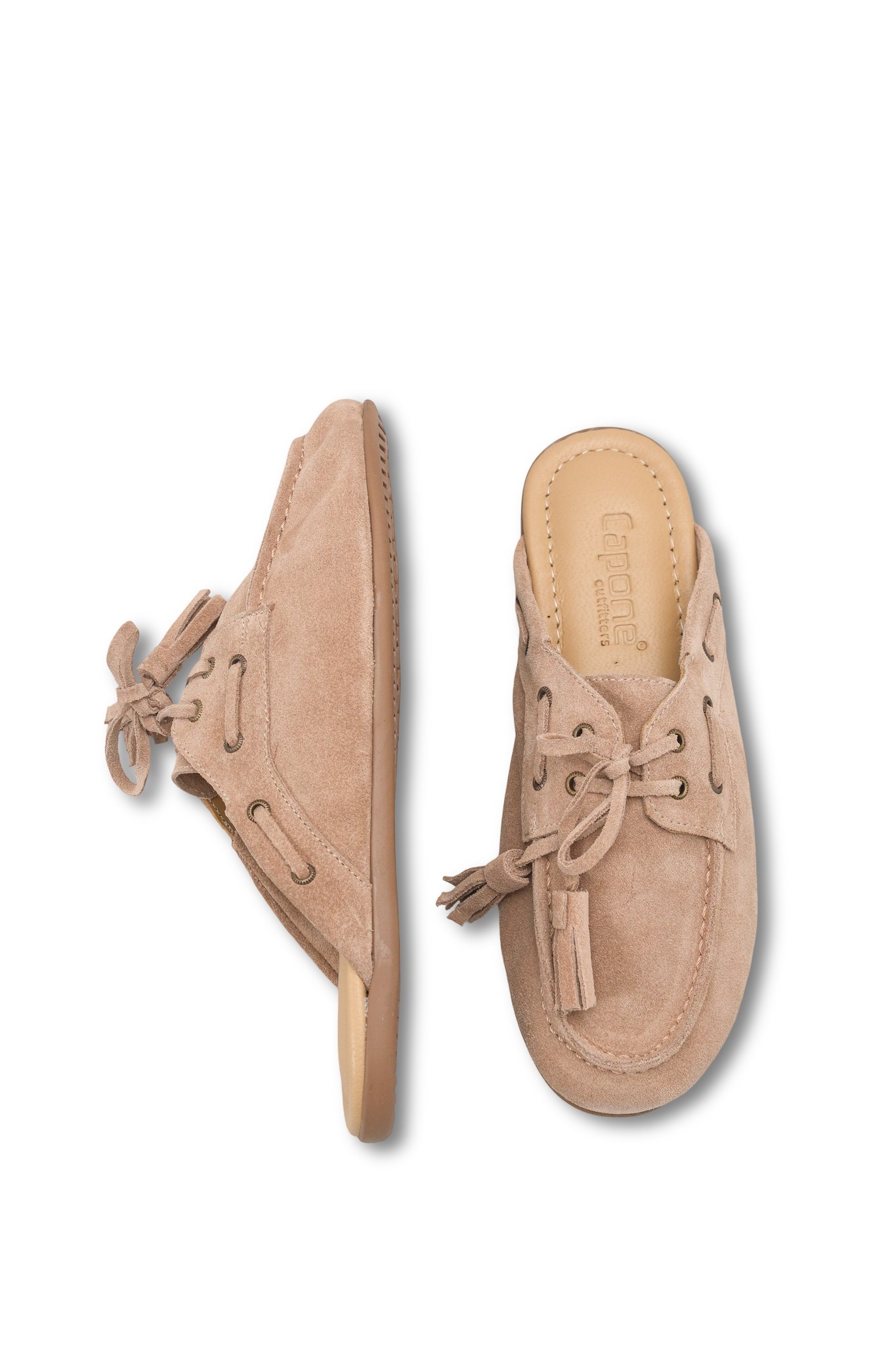 Capone Shellie Genuine Leather Suede Lace-Up Beaded Comfort Closed Toe Women Sand Sandal