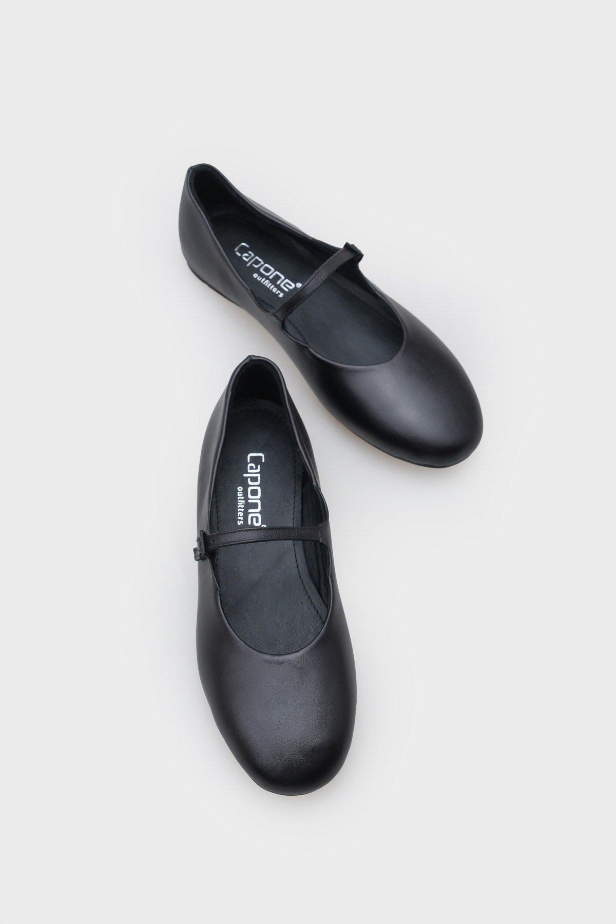 Capone Sheri Genuine Leather Women Black Ballet Flat