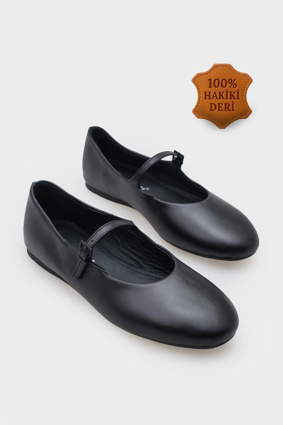 Capone Sheri Genuine Leather Women Black Ballet Flat