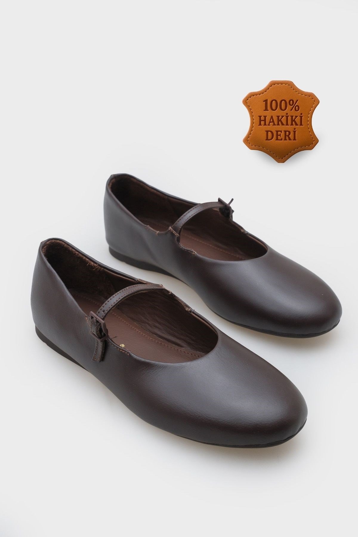 Capone Sheri Genuine Leather Women Brown Ballet Flat