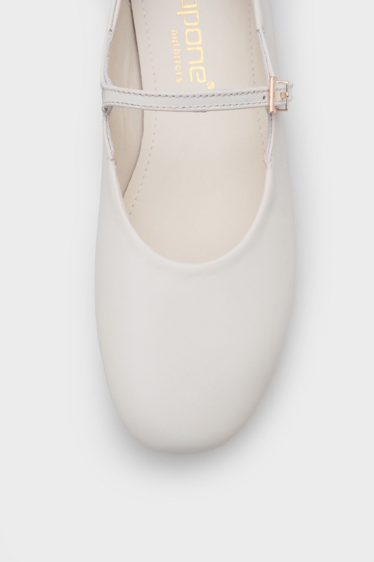 Capone Sheri Genuine Leather Women White Ballet Flat