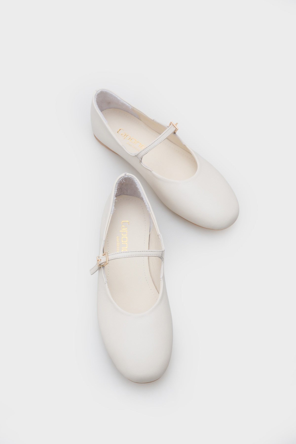 Capone Sheri Genuine Leather Women White Ballet Flat