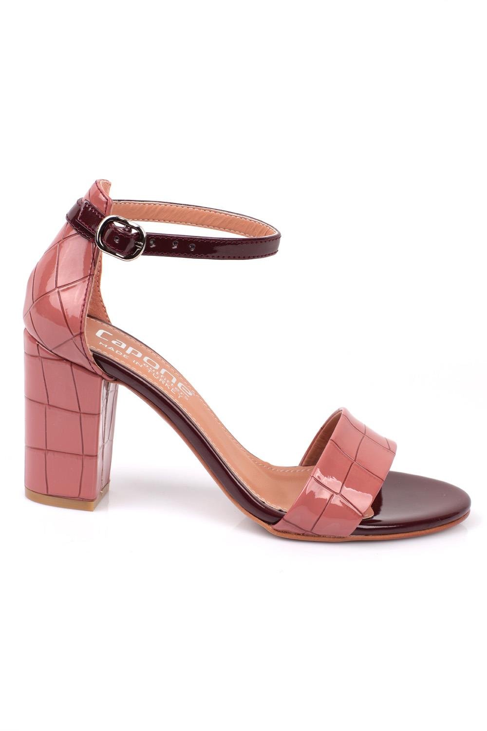 Capone Silvy Block Heel Ankle Strap Women Rose Sandals
