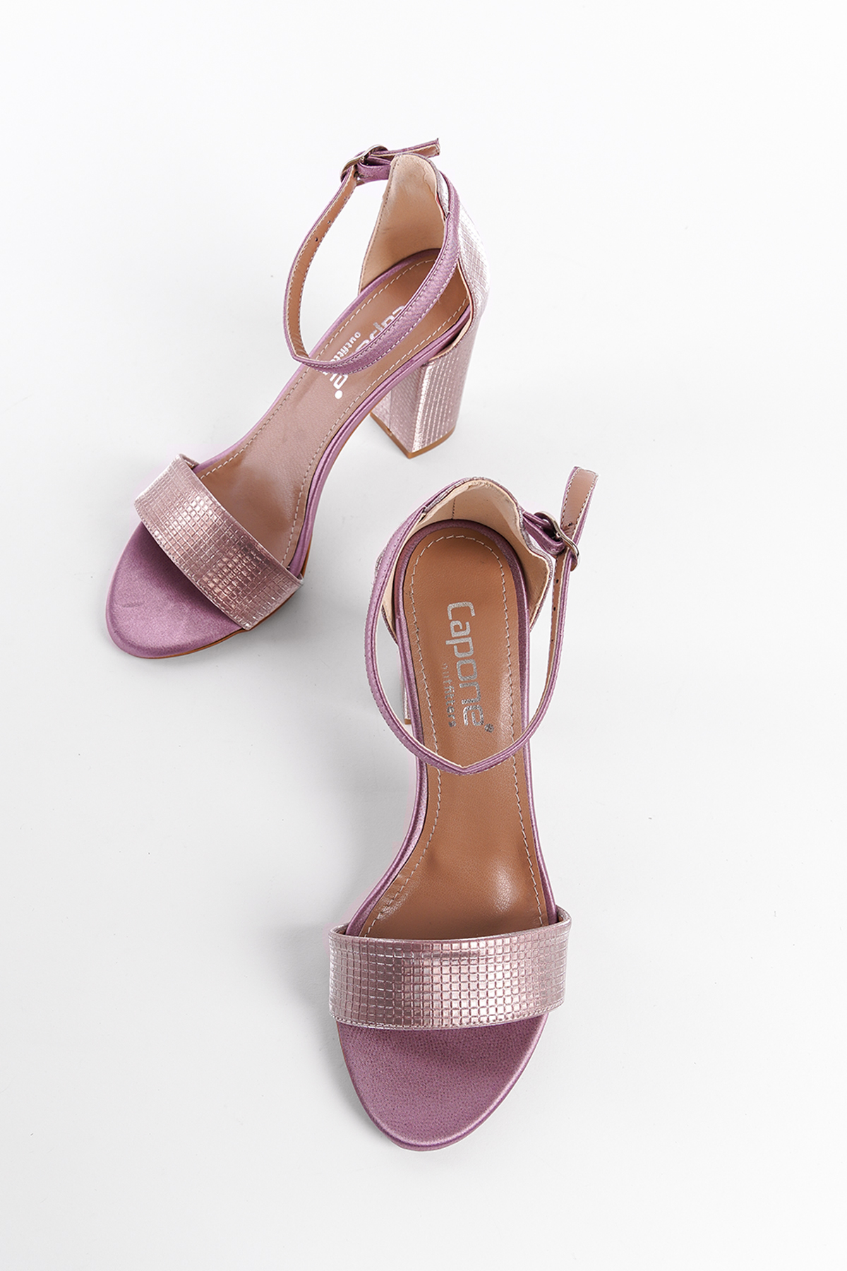 Capone Silvy Block Heel Ankle Strap Women Rose Sandals