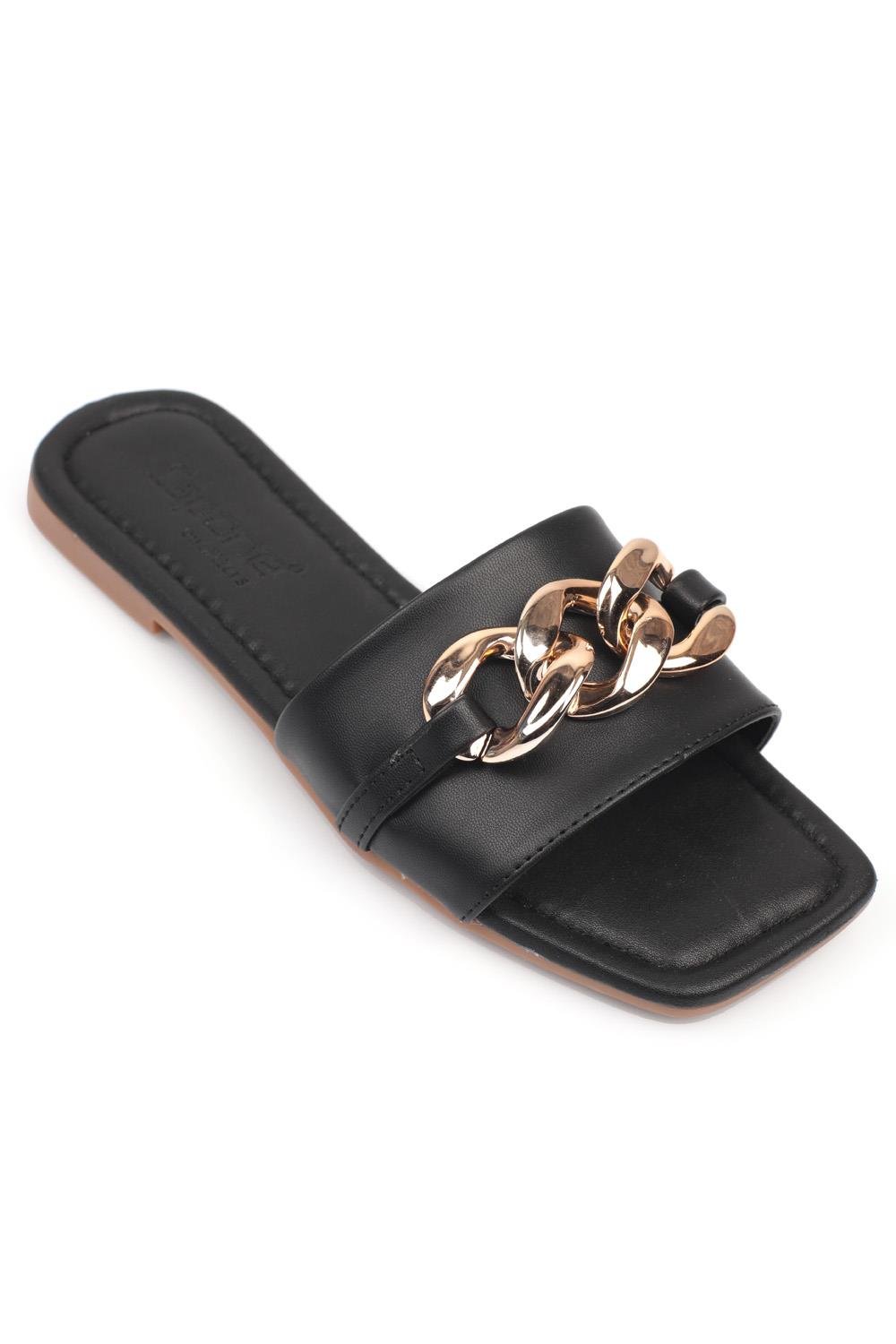 Capone Single Band Chain Detail Woman Sandals