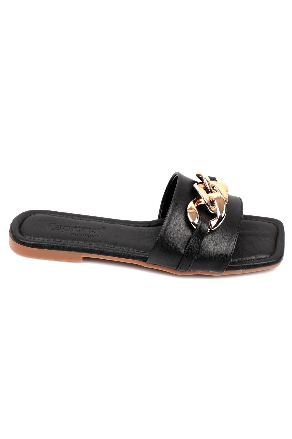 Capone Single Band Chain Detail Woman Sandals