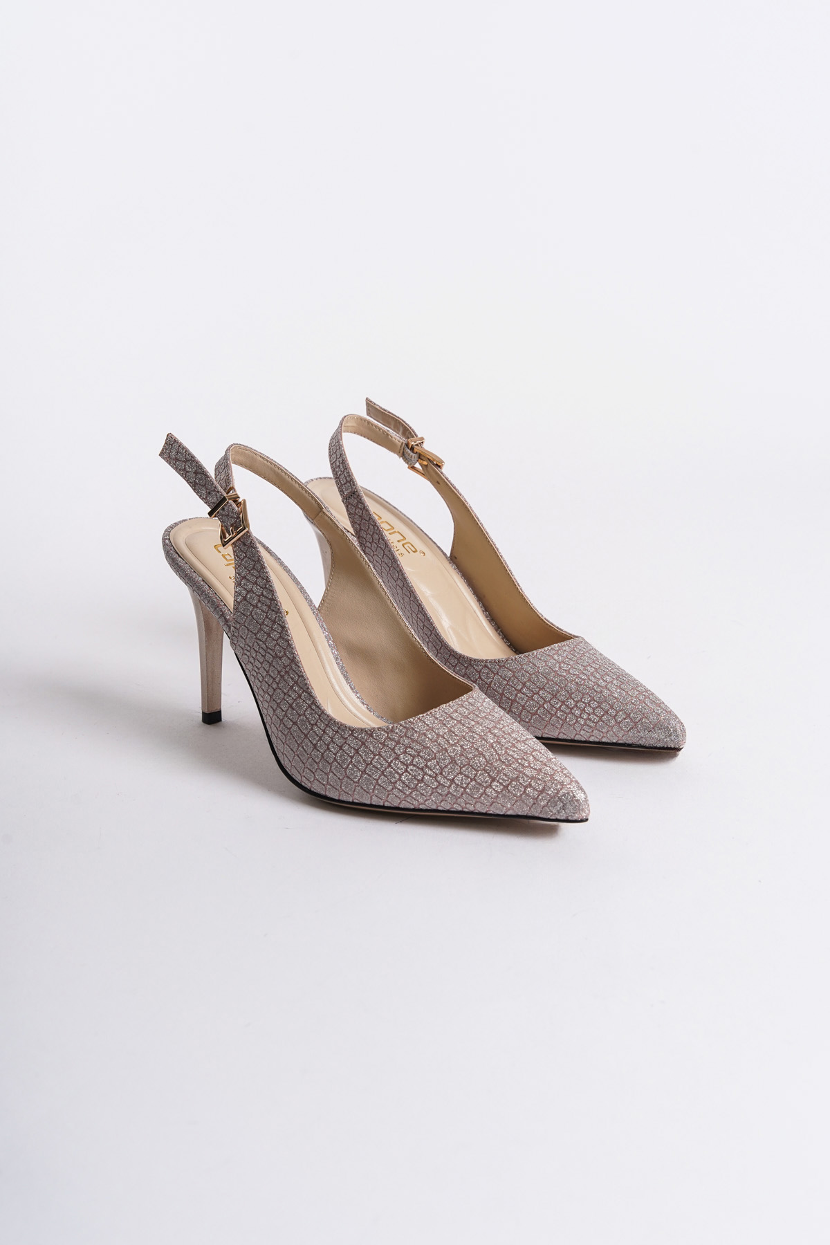 Capone Slingback Mid Heel Soft Padded Insole Women Rose Shoes